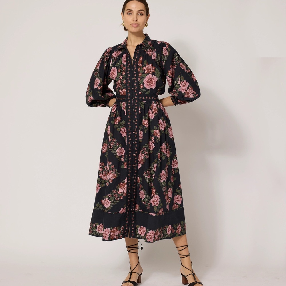 Cleobella GILLIAN MIDI DRESS | JULIET Floral Black Maxi Dress
